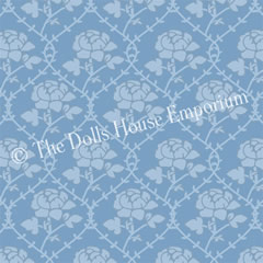 Blue Rose Pattern Wallpaper